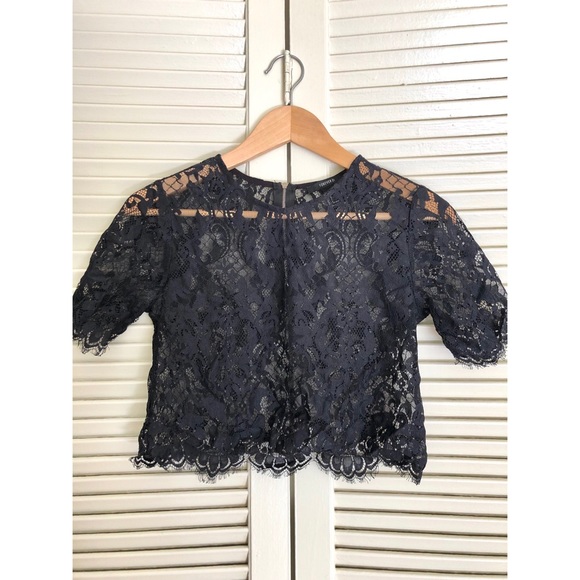 Black lace crop top - Picture 1 of 2